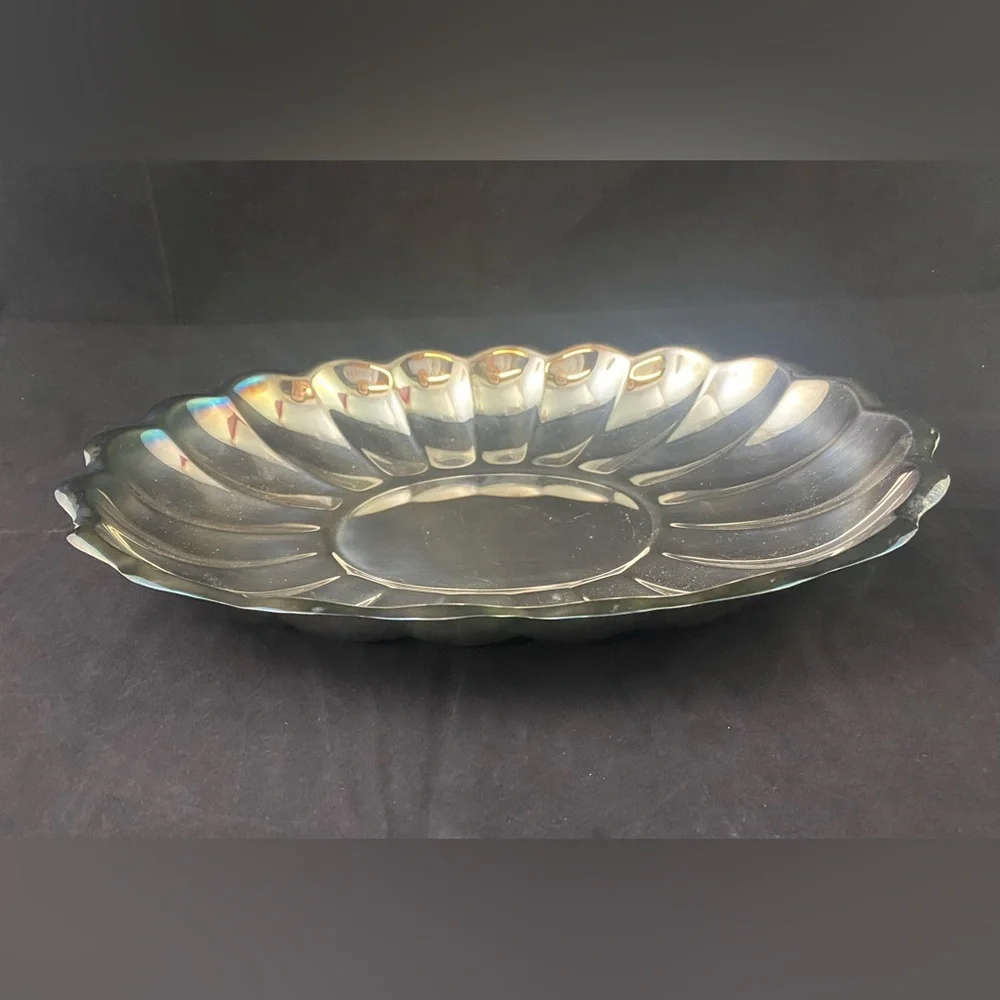 REED & BARTON 110 HOLIDAY Silverplate Oval Serving Platter Bowl 15